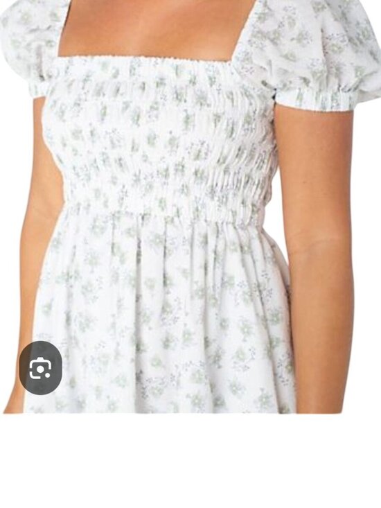 Celebrity Pink Dresses & Skirts - New 2XL Celebrity Pink Floral Smocked Puff Sleeve Babydoll Mini Dress White Gree